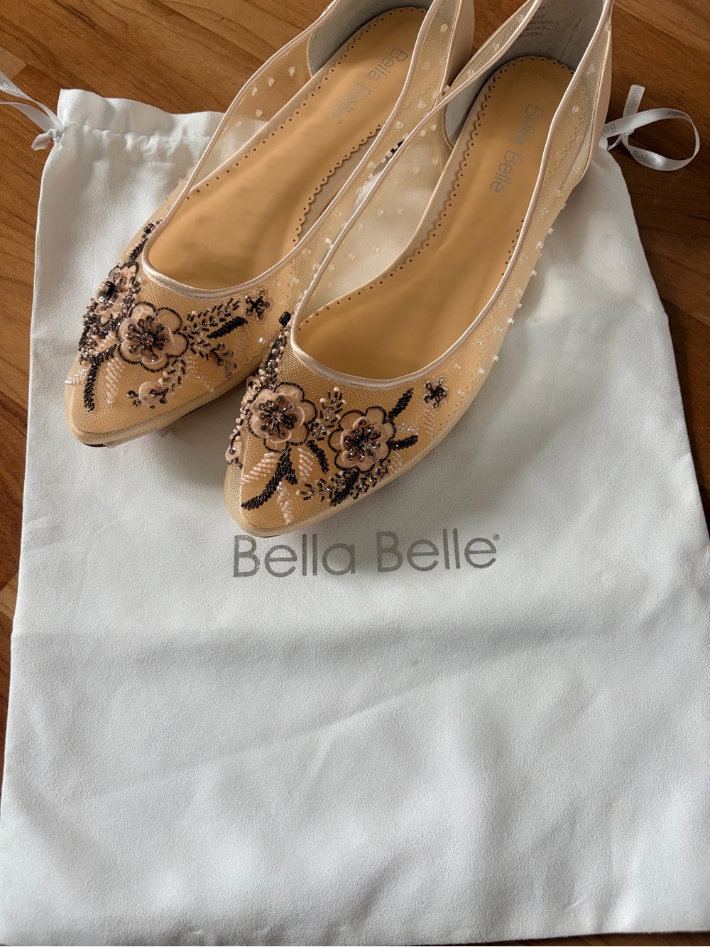 Bella Belle Adora Embellished Pointed Toe Flats